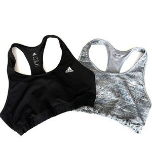 Adidas Woman’s Size XL Black and Heather Gray Sports Bra Duo